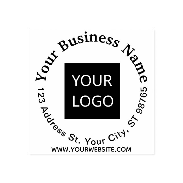 Circle Return Address Business Stamp Add Your Logo (Imprint)