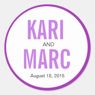 Circle Rim Outline Favour Decal   purple Classic Round Sticker