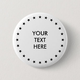 Circle / Rings - Stars black + your backg. & ideas 6 Cm Round Badge