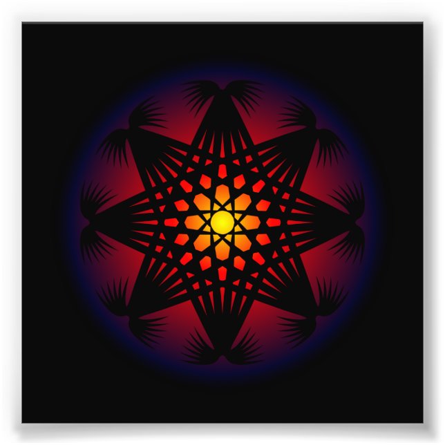 Circle Rune Grid Pattern Photo Print (Front)