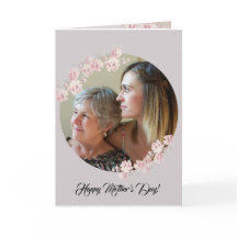 Circle Rustic Floral Grey Mother's Day Card