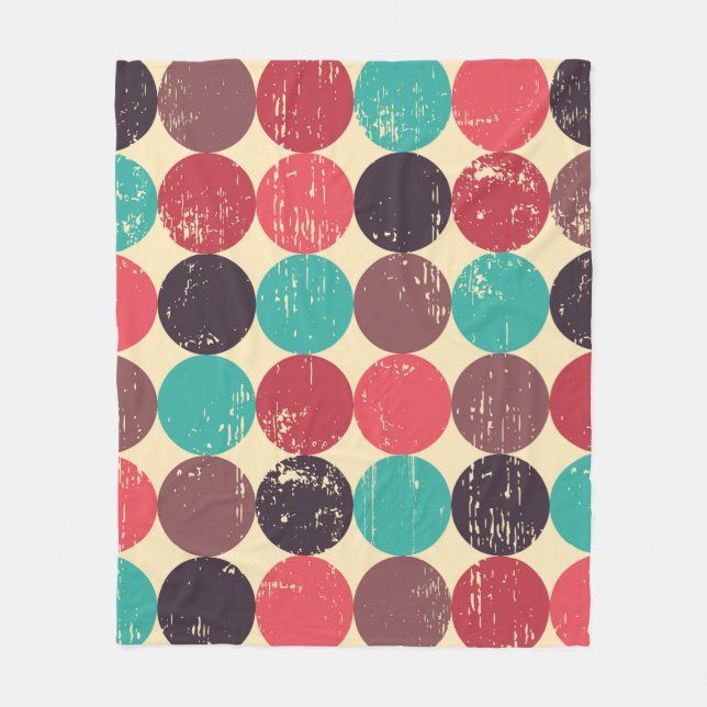 Circle seamless pattern. Seamless pattern. Mid cen Fleece Blanket (Front)