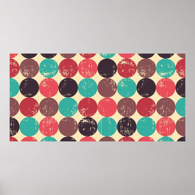 Circle seamless pattern. Seamless pattern. Mid cen Poster (Front)