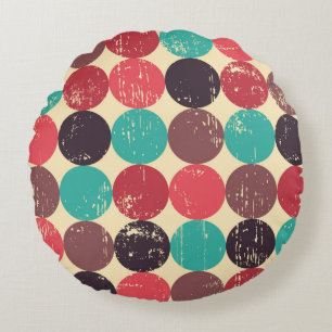 Circle seamless pattern. Seamless pattern. Mid cen Round Cushion