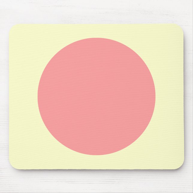 Circle - Soft Pink with Pale Yellow Mouse Pad (Front)
