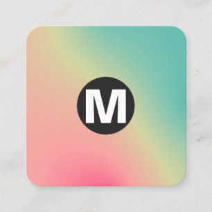 Circle Spot Monogram - Soft Gradients Square Busin Business Card