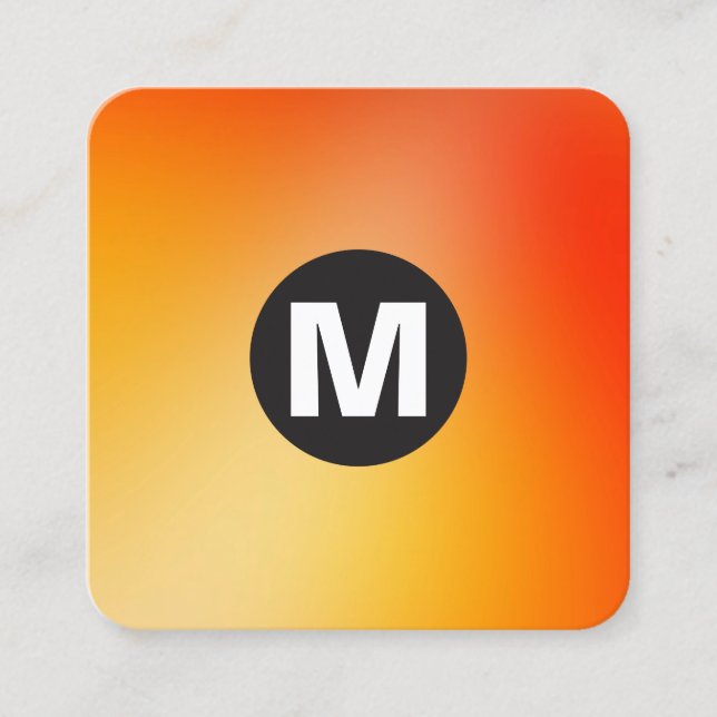 Circle Spot Monogram - Soft Gradients Square Business Card (Front)