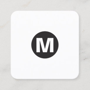 Circle Spot Monogram Square Business Card