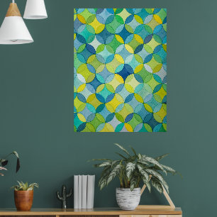 Circle Stars Hand Painted Artist Pattern Print