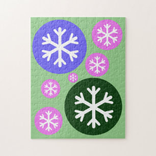 Circle Style Snowflake Snow Colourful Puzzle