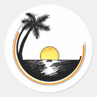 Circle Sunset Classic Round Sticker