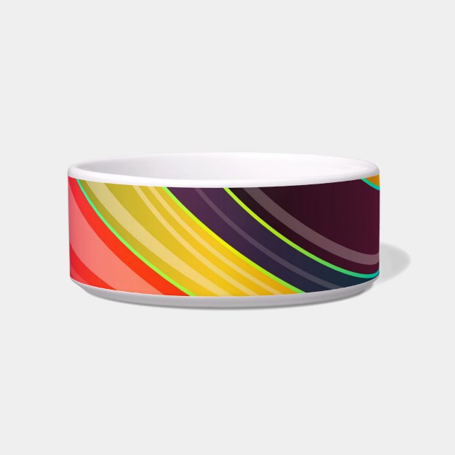 circle swirl abstract cat food bowl  (Front)