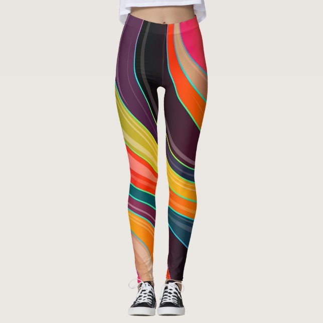 circle swirl abstract leggings (Front)