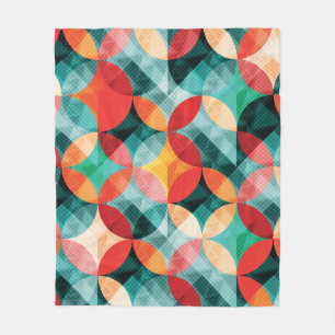 Circle Symphony: Colourful Abstract Vintage Fleece Blanket