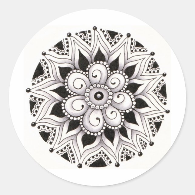Circle Tangle Three Classic Round Sticker (Front)
