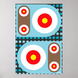 Circle Target Robot Buttons Poster