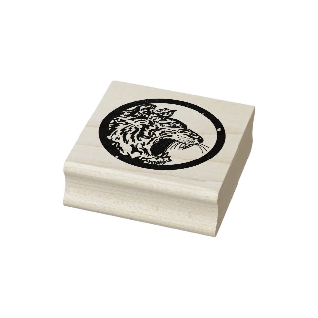 Circle Tiger Head Rubber Stamp (Stamp)
