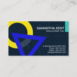 Circle Triangle Floating Math Equation Math Tutor Business Card
