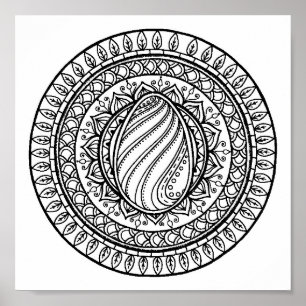 Circle Tribal Doodle 2 Poster