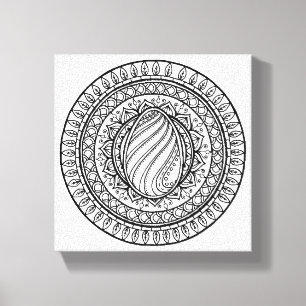 Circle Tribal Doodle 6 Canvas Print