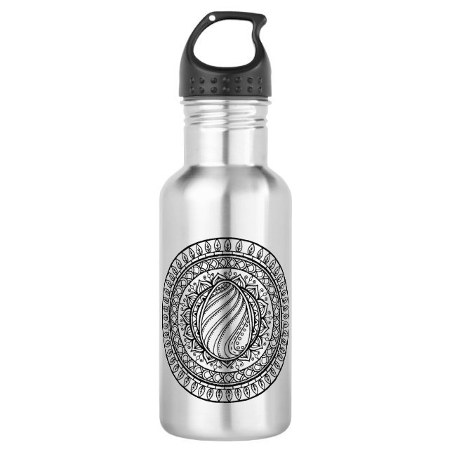 Circle Tribal Doodle 710 Ml Water Bottle (Front)