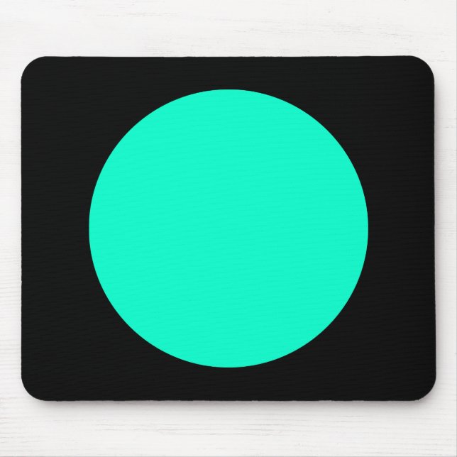 Circle - Turquoise and Black Mouse Pad (Front)