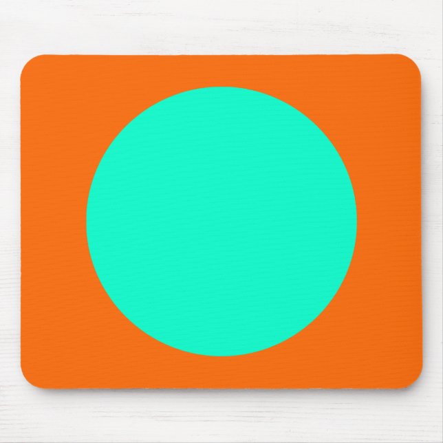 Circle - Turquoise and Orange Mouse Pad (Front)