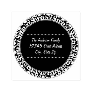 Circle Vintage Black Design - Address Stamp