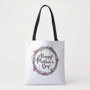 Circle w/ Hearts Happy Mother's Day Tote Bag