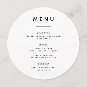 Circle Wedding Menu