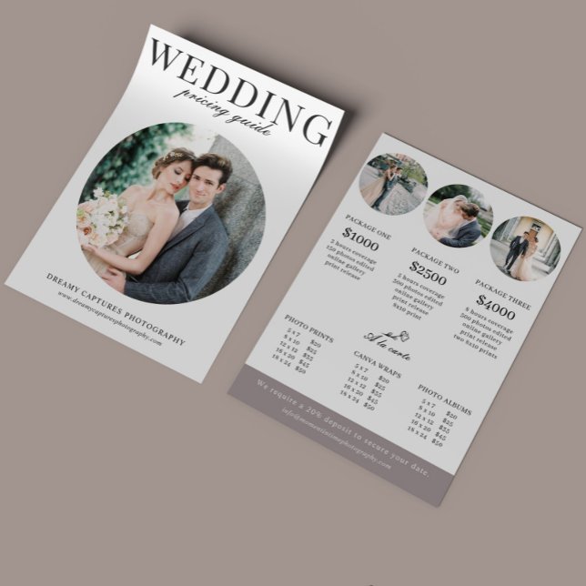 Circle Wedding Photography Session Price Sheet (Creator Uploaded)