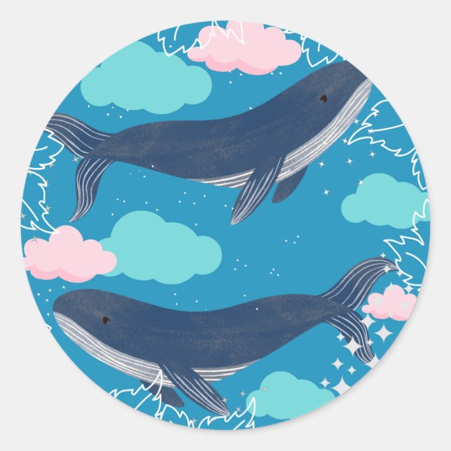 Circle whale stickers  (Front)