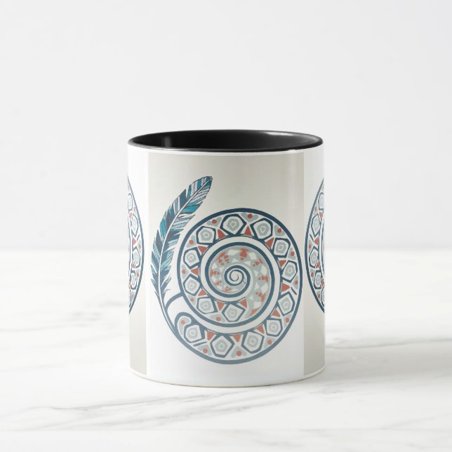 Circle With A Feather Mug (Center)