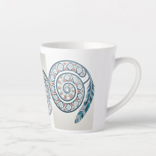 Circle With Feather Latte Mug