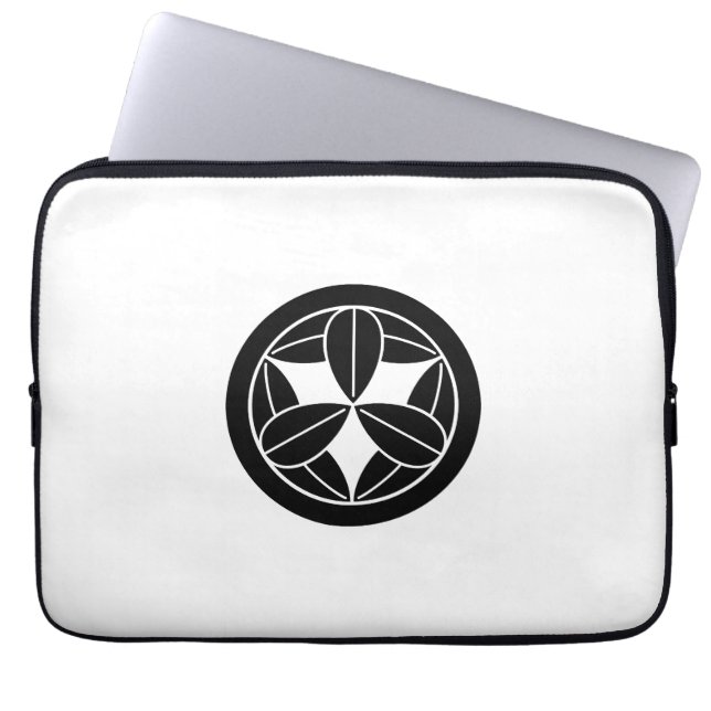 Circle with Nine Bamboo Leaves Laptop Sleeve (Front)