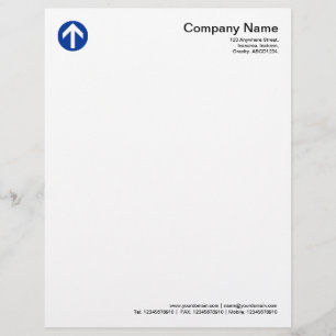 Circled Arrow - Navy Blue Letterhead Template