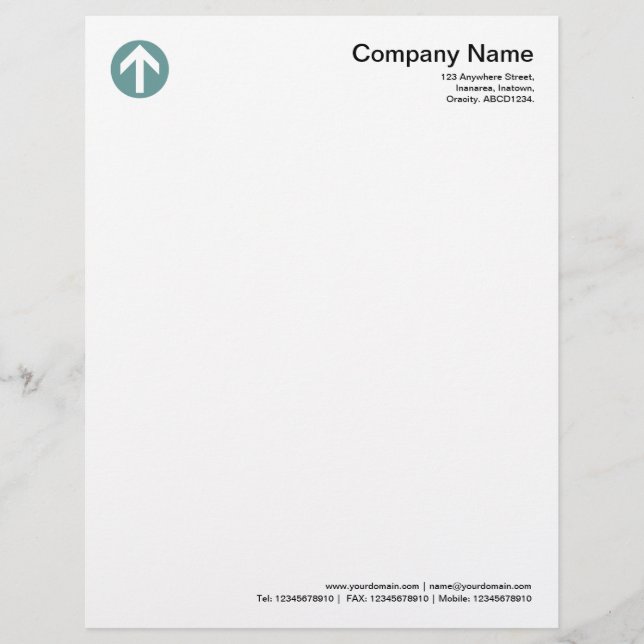Circled Arrow - Ocean Green Letterhead (Front)