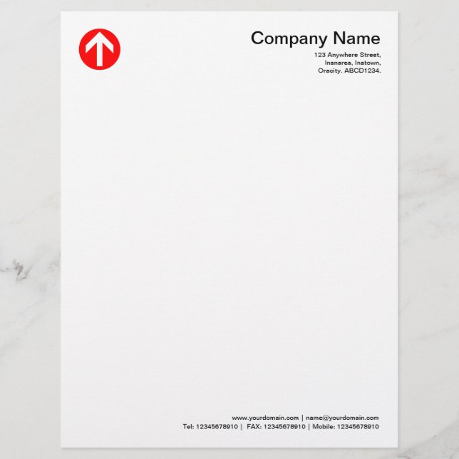 Circled Arrow - Red Custom Letterhead (Front)