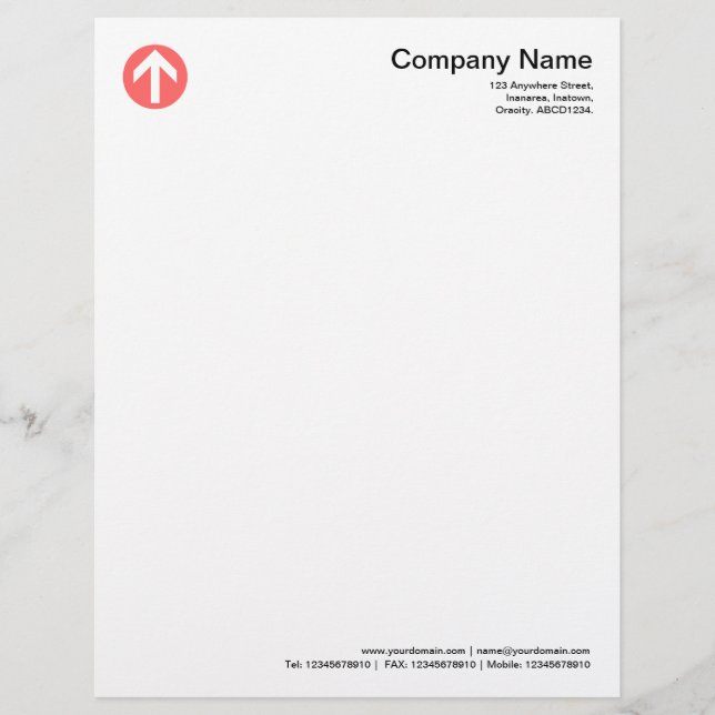 Circled Arrow - Tropical Pink Customised Letterhead (Front)