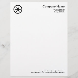 Circled Asterisk - Black Letterhead Template
