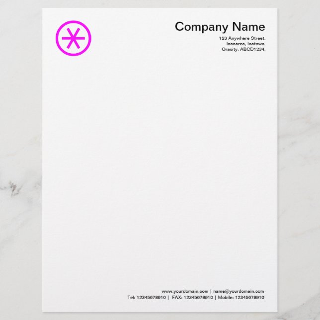 Circled Asterisk - Magenta Letterhead (Front)