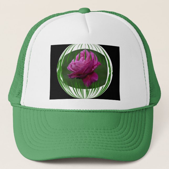Circled flower trucker hat (Front)