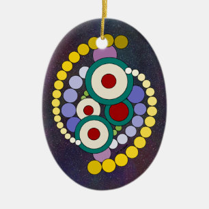 Circles Abstract Artwork Ceramic Ornament