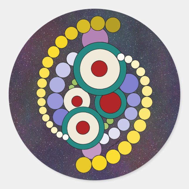 Circles Abstract Artwork Classic Round Sticker (Front)