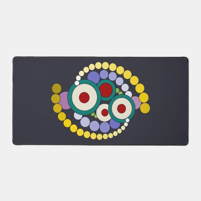 Circles Abstract Artwork Desk Mat (Front)