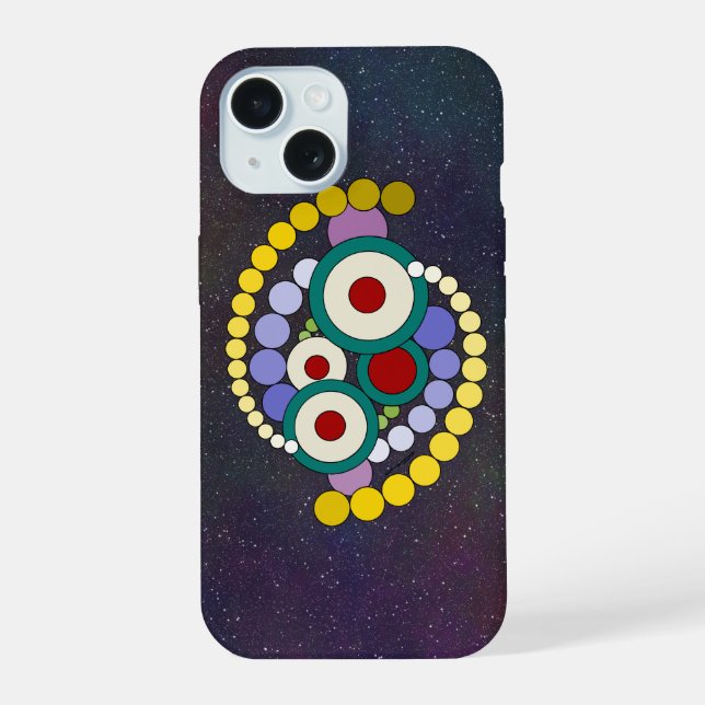 Circles Abstract Artwork iPhone 15 Case (Back)