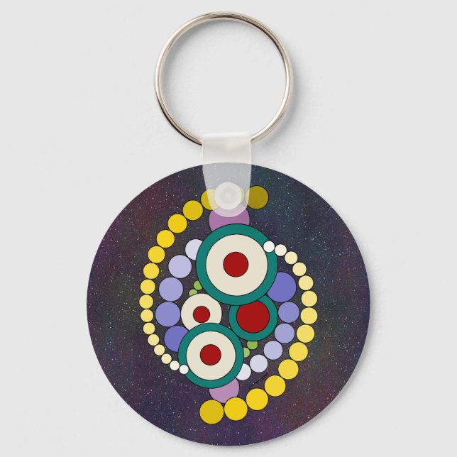 Circles Abstract Artwork Key Ring (Front)