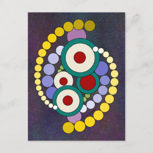 Circles Abstract Artwork Postcard