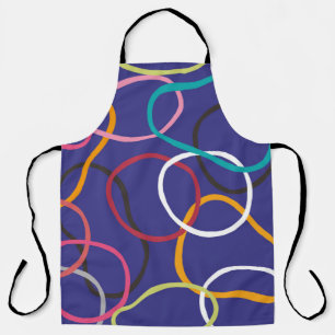 Circles, abstract bands seamless vintage pattern. apron