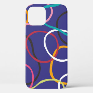 Circles, abstract bands seamless vintage pattern.  iPhone 12 case
